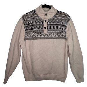 Chaps Cream and Black Turtleneck Sweater
